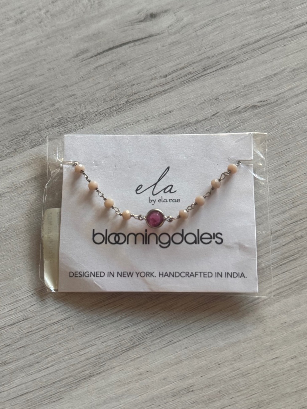 Ela by Ela Rae Pink Semi Precious Gemstone Bracelet Gold Dainty Stacking